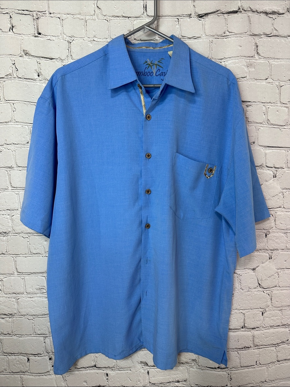 Bamboo Cay Modal Button Down shirt with Pocket Mens L Large